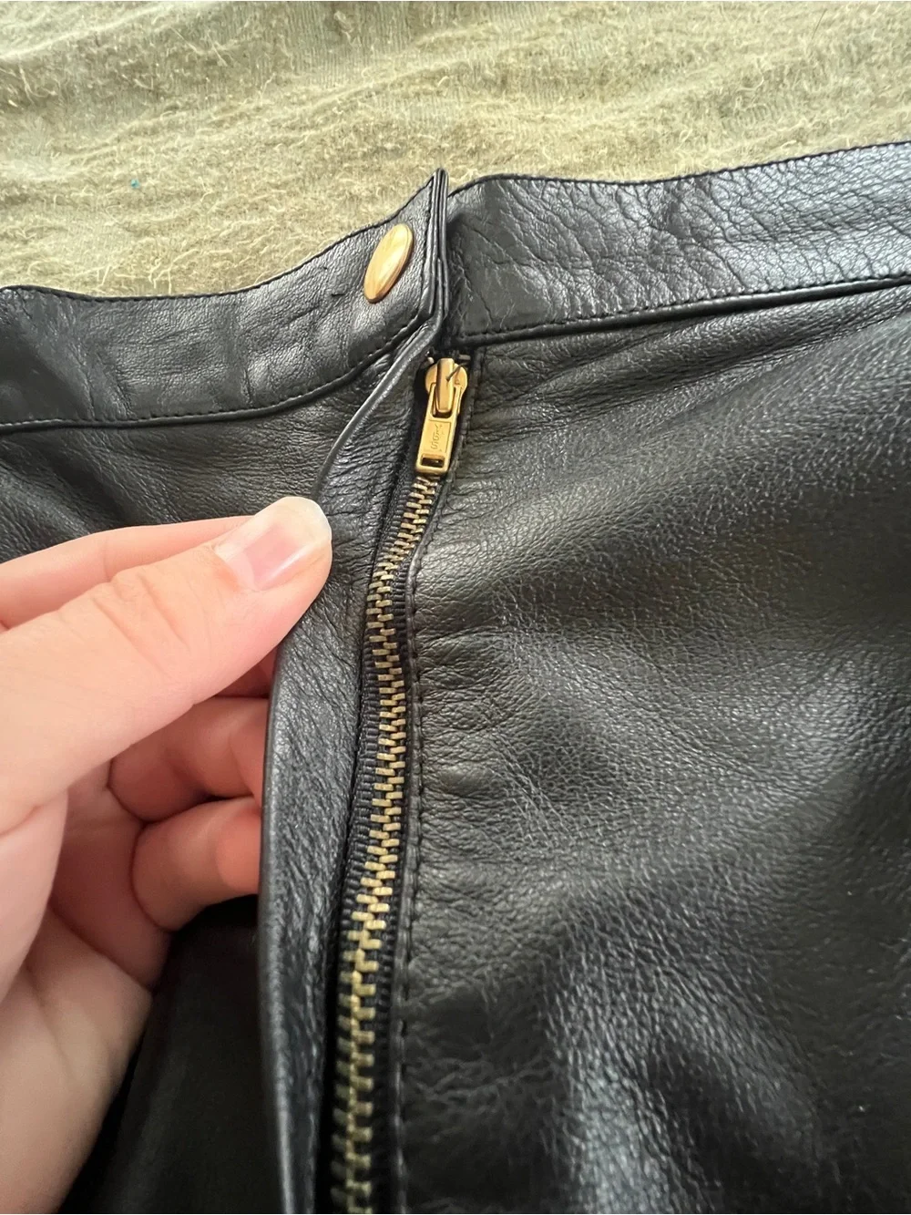 Vintage 90’s Grunge Alternative Punk Jon Lawrence Genuine Black Leather Skirt